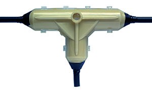 Gießharz-T-Abzweigmuffe 0,6/1kV für Kabeldurchmesser 5 x 6-16, Abzweig 5 x 6-16mm², 90°-Abzweig,. Mi